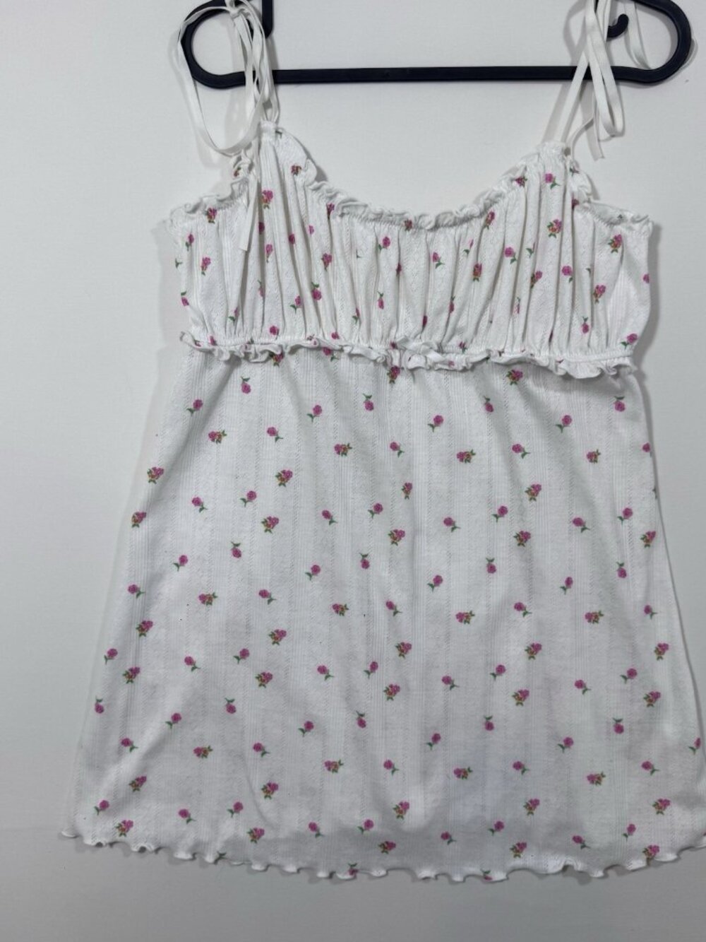 For Love & Lemons Blossom Pointelle Slip Dress M White Floral Boho Coquette - Picture 3 of 11
